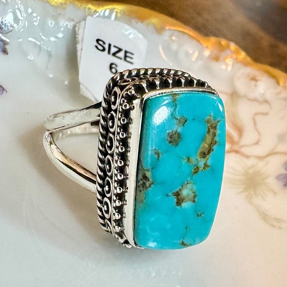 Turquoise Sterling Silver Ring (6) - Picture 1 of 6